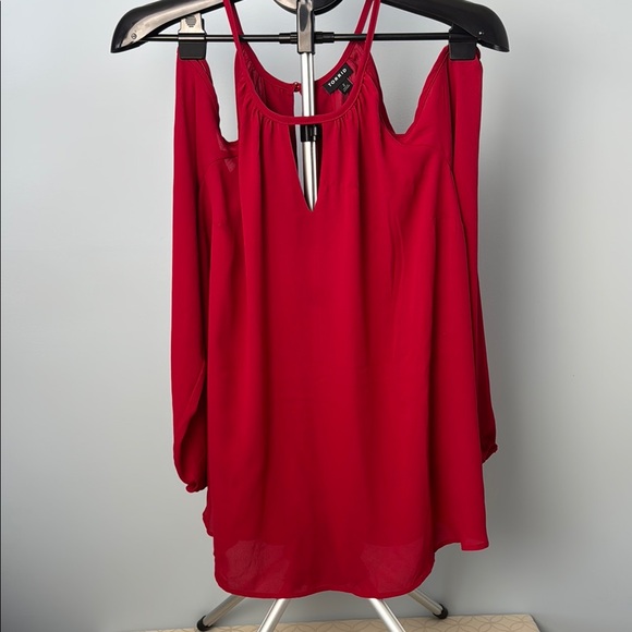 torrid Tops - torrid Red Cold-Shoulder Blouse